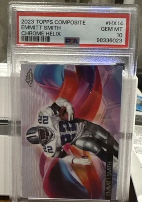 2023 Topps Cromo Compuesto Emmitt Smith Helix SP Estuche Hit PSA 10 HOF Cowboys Foto 1 de 4