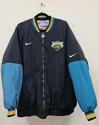 Vintage 90s Nike NFL Pro Line Jacksonville Jaguars Heavy Zip Jacket Men’s XXl  - Image 1 of 4