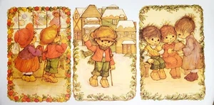 Mary Hamilton Tiny Tim Christmas Diecut Decorations Hallmark Vintage LOT of 3 - Picture 1 of 2
