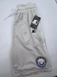 Vintage Y2K Starter Reversible Mens S White Gold Shiny Silky Gym Shorts Mesh NWT - Bild 1 von 16