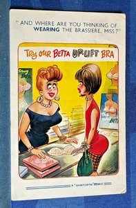 Saucy Bamforth Comic Postkarte 1965 Big Boobs TRY OUR UP LIFT BH Nr. 2031 - Bild 1 von 2