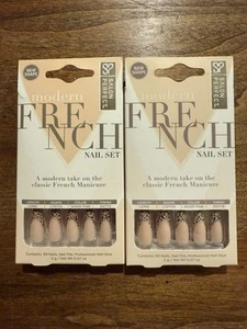 Salon Perfect Artificial Press-On Nails Modern French Cheetah Long (Lot Of 2) - Picture 1 of 1