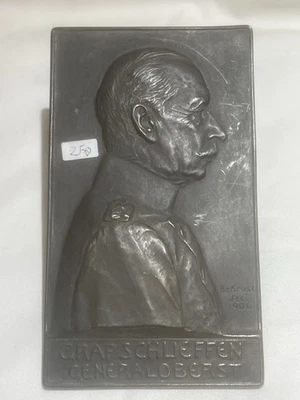 Placa Bronce 1906 Graf Schlieffen General Oberst - Imagen 1 de 4
