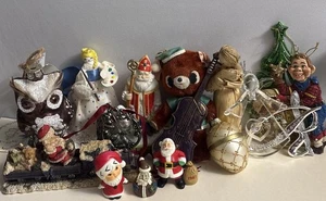 Enorme lotto misto 16 oggetti natalizi vintage ~ diversi stili ~ mix totale Radom - Foto 1 di 15