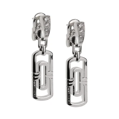 Pendientes colgantes de oro blanco de 18 k con diamantes Bvlgari Parentesi Foto 1 de 2