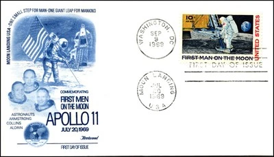 Scott C76 -  10 Cents First Man On The Moon Unaddressed Fleetwood FDC - Image 1 of 2
