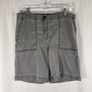 J Jill Shorts Women's 10 Green Chino Mid Rise 8.5" Inseam Cotton Tencel Blend - Picture 1 of 7