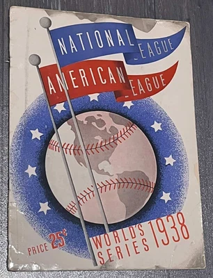 1938 World Series program Chicago Cubs New York Yankees Lou Gehrig Joe DiMaggio - Image 1 of 4