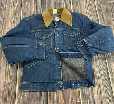 Chaqueta De Colección Años 70 Para Hombre Wrangler "Sin Fallas" Denim Sanforizada Manta Forrada Talla M? Foto 1 de 4