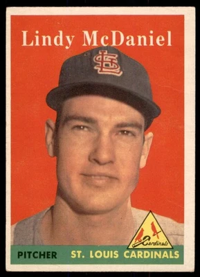 1958 Topps #180  LINDY McDANIEL  St. Louis Cardinals  EX-EX+ - Image 1 of 2