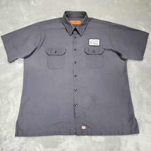 Red Kap Shirt Mens 2XL Gray Schlafly Beer Work Short Sleeve Button Patch Logo - Picture 1 of 11