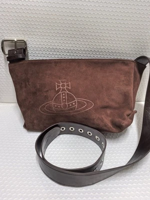 Сумка через плечо Vivienne Westwood коричневая замшевая диагональная - Изображение 1 из 4