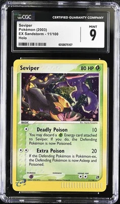 CGC 9 MINT Seviper 2003 EX Sandstorm 11/100 Holo Pokemon Card - Image 1 of 2