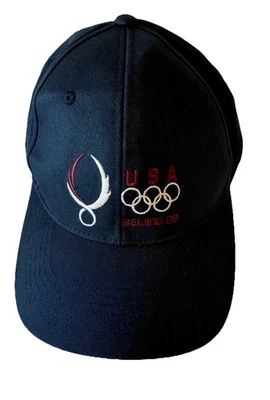 Beijing Olympics 2008 Team USA Baseball Hat Cap Adjustable Blue Embroidered - Image 1 of 4