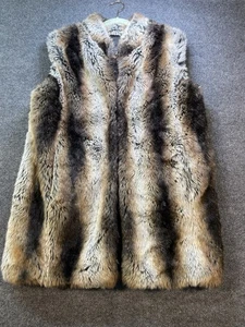 Donna Salyers Fabulous Furs Luxuriöse Longweste mit Kunstfell Größe L - Bild 1 von 8