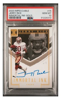 Panini Impecable 2023 - Tinta Inmortal Jerry Rice #15 2/5 PSA 10 ¡POP 1!  Foto 1 de 2