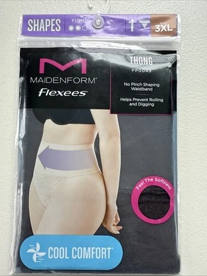 Tanga de encaje Maidenform suavizante de barriga fresca cómoda negra 3XL Foto 1 de 2