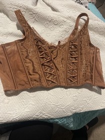 Victoria&rsquo;s Secret Sz XL Very sexy Caramel Kiss Brown Corset Bustier Unlined 