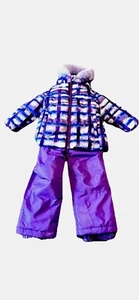 SNOZU Girls Size 6 2PC Snowsuit Jacket Matching Bib Pant Fleece Lined - Picture 1 of 9