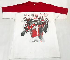 Vintage NFL Atlanta Falcons From Ryan to Jones Football T-Shirt White XL Tee USA