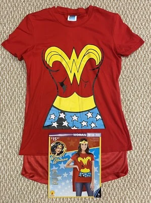 Rubies Women's DC Comics Wonder Woman T-Shirt with Cape Medium Slim Fit - Image 1 of 4