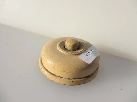 Vintage Bakelite Doorbell Door Bell Servant Antique Old Art Deco "Goltone" Cover