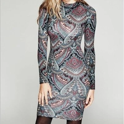 Marciano curtain call mock neck bodycon long sleeve dress size M - Image 1 of 4