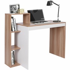 Scrivania In Legno Libreria Con 4 Ripiani Tavolo Porta Pc Computer Casa Ufficio