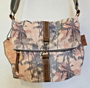 TAN PALM TREE Algodón Bandolera Correa Ajustable DOS INTERIORES Sol 'N' Arena - Imagen 1 de 10