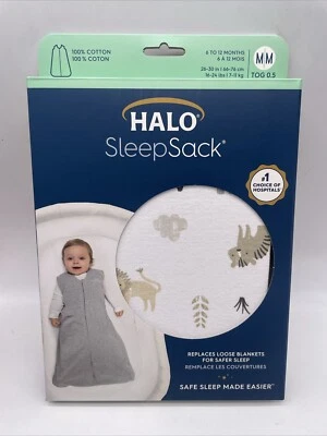 HALO Sleepsack 100% Cotton Wearable Blanket - Animal Print - Medium [NEW/SEALED] - Image 1 of 3