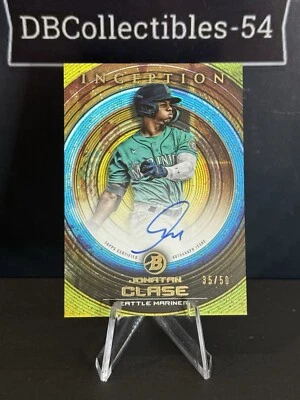 2022 Bowman Inception Jonatan Clase Gold Auto 35/50 Seattle Mariners  - Image 1 of 2