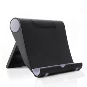 Universal BLACK Cell Phone Holder Foldable for Desk Table Compact 2-1 Stand USA - Picture 1 of 1