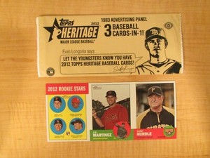 2012 Topps Heritage Advertising Panel Martinez / Hurdle / Rookie Stars 