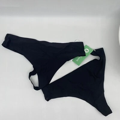 HONEYDEW Mujer Skinz Elegante Suave Sin Etiquetas Tanga en Negro Conjunto de 2 NUEVO Foto 1 de 4