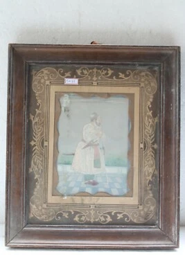 ANTIQUE MINIATURE PAINTING MUGHAL FAT KING  FINE COLLECTIBLE PORTRAIT NH5081 - Image 1 of 4