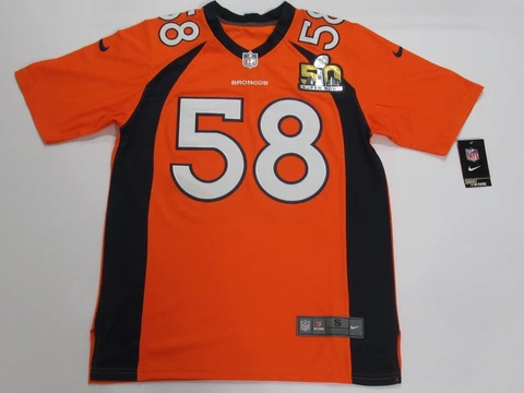 Von Miller #58 Denver Broncos 2016 Super Bowl 50 Game Men's Jersey Orange Cover
