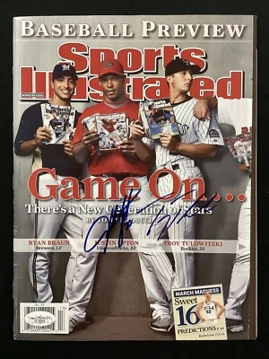 Justin Upton Firmado Sports Illustrated 31/03/08 Sin Etiqueta Troy Tulowitzki Automático JSA Foto 1 de 4