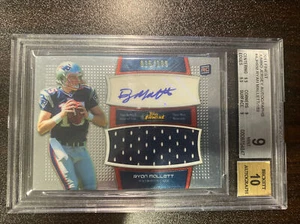 2011 Topps Finest 1 Ryan Mallett Rookie RC Jersey BGS 9 Auto 10 #15/199 - Picture 1 of 2