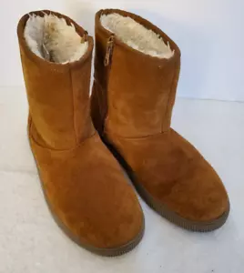 Stivaletti Cat & Jack scamosciati castagno ragazza giovane 5 fodera finta shearling - Foto 1 di 7