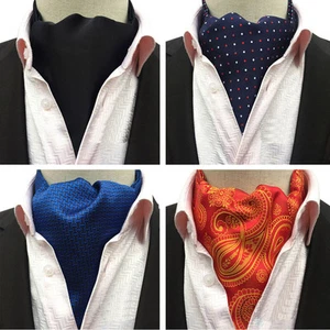 Mens Classic Dots Stripe Flower Long Scarves Cravat Ascot Wedding Neckties New - Picture 1 of 5