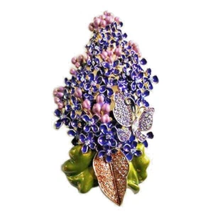 Kirks Folly Lovely Lilac Butterfly Pin Pendant Goldtone Hand Enameled Purple - Picture 1 of 5