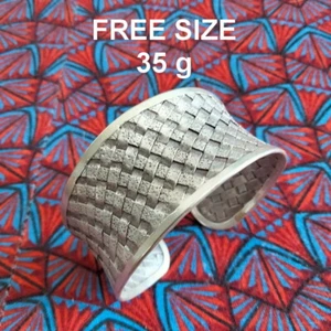 Fine Silver Bangles Sterling 925 Cuff Craft Free Size Artisan Weave BA008 - Picture 1 of 5