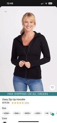 Woolx Zoey Cremallera Completa Lana Pesada Sudadera con Capucha Lana Merino Pequeña Foto 1 de 4