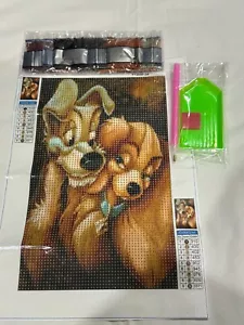 5D DIY Diamond Art Painting, Embroidery Kit Craft Lady and the Tramp (30cmx40cm) - Picture 1 of 2