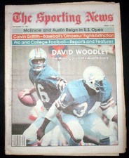 MIAMI DOLPHINS 1981 QUARTERBACK DAVID WOODLEY COVER FEATURE SPORTING NEWS