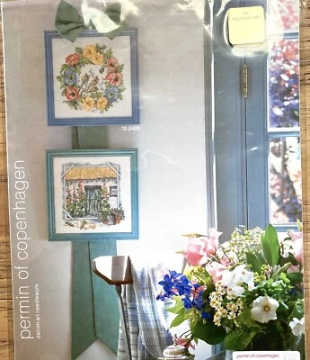 Permin of Copenhagen Cross Stitch PATTERN 152409 Floral Wreath Doorway Rare - Image 1 of 4