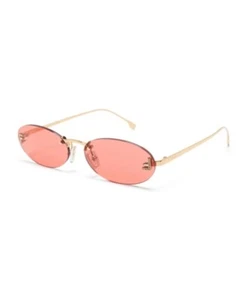 FENDI First FE4075US 30S Crystal Shiny Endura Gold Red Lens Women Sunglasses - Picture 1 of 10