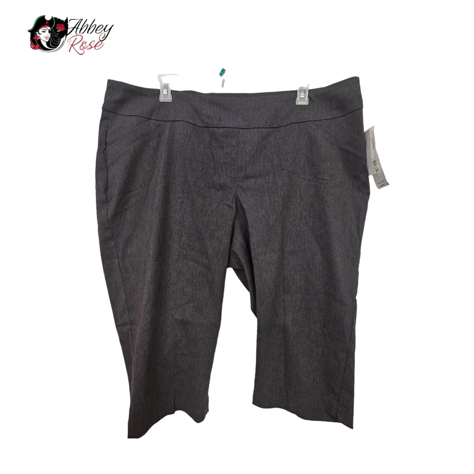 Alia Nygard Womens 24W Plus Size Heather Gray Pull On Capri Waist Stretch Knit - Image 1 of 4