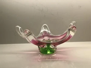 Vintage Tschechisch Böhmisch Chribska Kunst Glas Schale Josef Hospodka Schale 14" - Bild 1 von 10