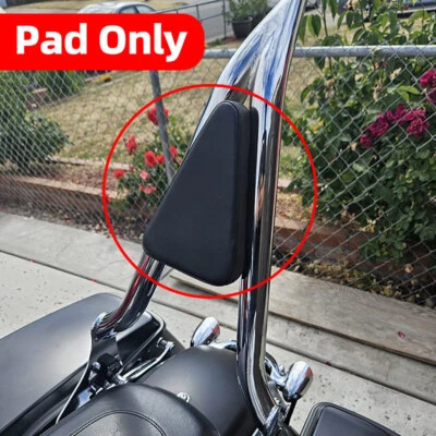 Rear Passenger Backrest Sissy Bar Triangle Pad For Harley Yamaha Suzuki Honda - Image 1 of 4